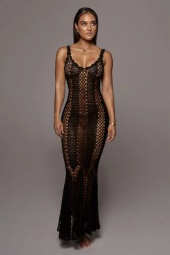 JLUXLABEL BLACK SUMMER SUNSET MAXI DRESS