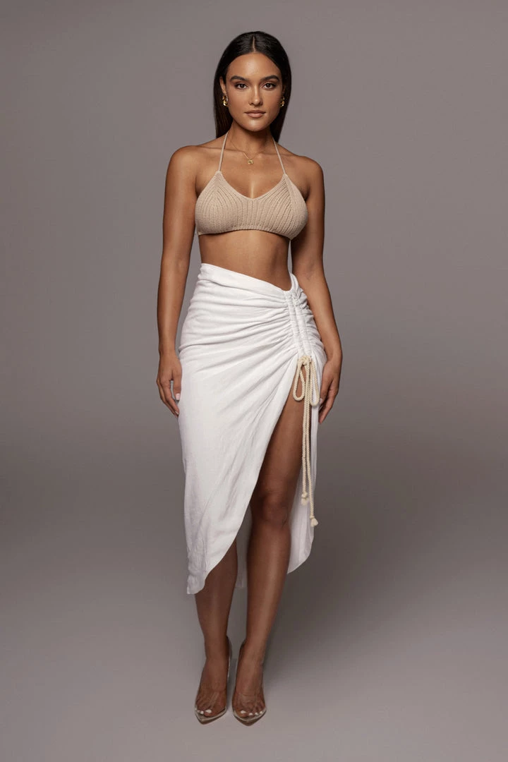 JLUXLABEL IVORY SPRING RUCHED LINEN SKIRT NEW ARRIVALS 3 JLUXLABEL IVORY SPRING RUCHED LINEN SKIRT NEW ARRIVALS