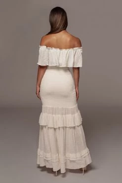 JLUXLABEL NEW ARRIVALS WHITE SIENNA RUFFLED SKIRT SET