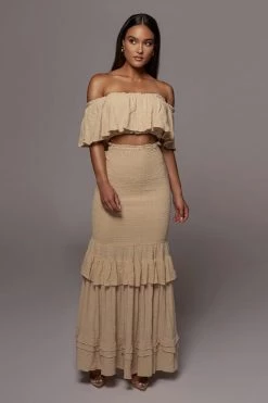 JLUXLABEL BEIGE SIENNA RUFFLED SKIRT SET NEW ARRIVALS 17 JLUXLABEL BEIGE SIENNA RUFFLED SKIRT SET NEW ARRIVALS