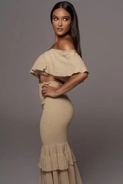 JLUXLABEL BEIGE SIENNA RUFFLED SKIRT SET NEW ARRIVALS 19 JLUXLABEL BEIGE SIENNA RUFFLED SKIRT SET NEW ARRIVALS