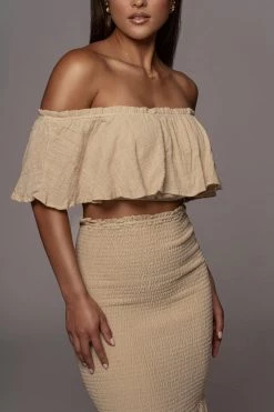 JLUXLABEL BEIGE SIENNA RUFFLED SKIRT SET NEW ARRIVALS 16 JLUXLABEL BEIGE SIENNA RUFFLED SKIRT SET NEW ARRIVALS
