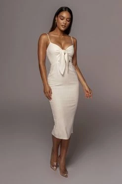 JLUXLABEL IVORY DOLORES LINEN DRESS