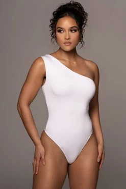 JLUXLABEL IVORY SAMERA ONE SHOULDER BODYSUIT NEW ARRIVALS