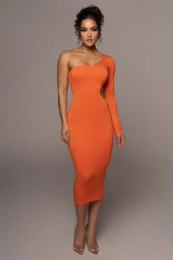 JLUXLABEL TANGERINE JULIA MIDI DRESS