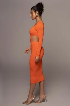 JLUXLABEL TANGERINE JULIA MIDI DRESS
