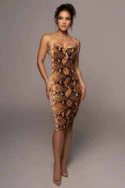 JLUXLABEL NEW ARRIVALS COBRA ROSLYN DIAGONAL STRAP DRESS