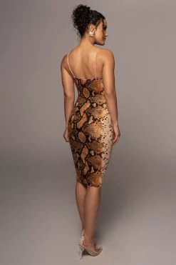 JLUXLABEL NEW ARRIVALS COBRA ROSLYN DIAGONAL STRAP DRESS