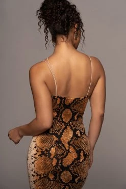 JLUXLABEL NEW ARRIVALS COBRA ROSLYN DIAGONAL STRAP DRESS