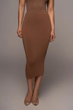 JLUXLABEL PECAN LEILAH MIDI SKIRT