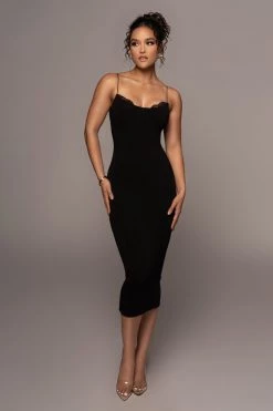 JLUXLABEL NOIR COLETTE MIDI DRESS