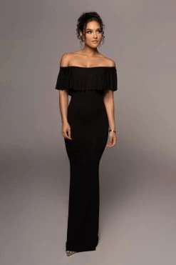 JLUXLABEL NEW ARRIVALS BLACK ESTELLE RUFFLED MAXI DRESS 11 JLUXLABEL NEW ARRIVALS BLACK ESTELLE RUFFLED MAXI DRESS