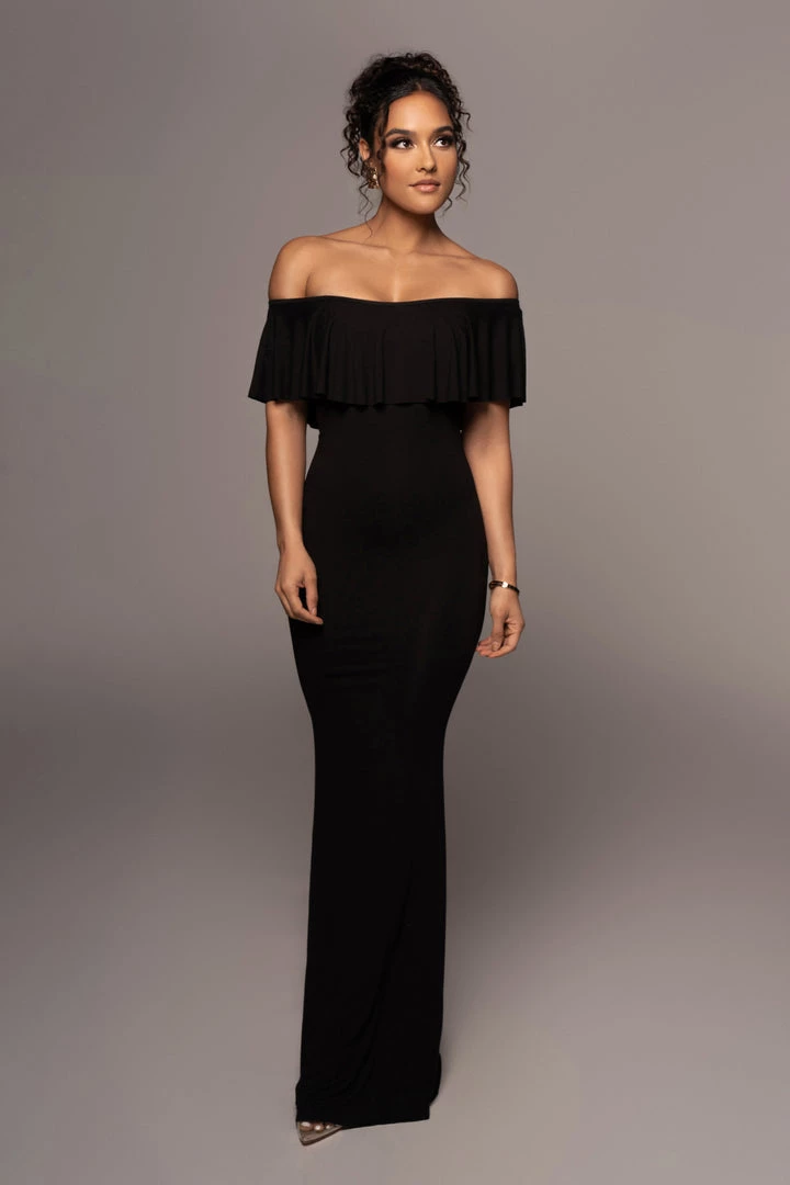 JLUXLABEL NEW ARRIVALS BLACK ESTELLE RUFFLED MAXI DRESS 5 JLUXLABEL NEW ARRIVALS BLACK ESTELLE RUFFLED MAXI DRESS