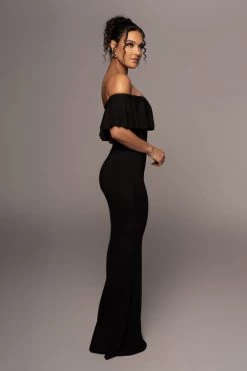 JLUXLABEL NEW ARRIVALS BLACK ESTELLE RUFFLED MAXI DRESS 12 JLUXLABEL NEW ARRIVALS BLACK ESTELLE RUFFLED MAXI DRESS