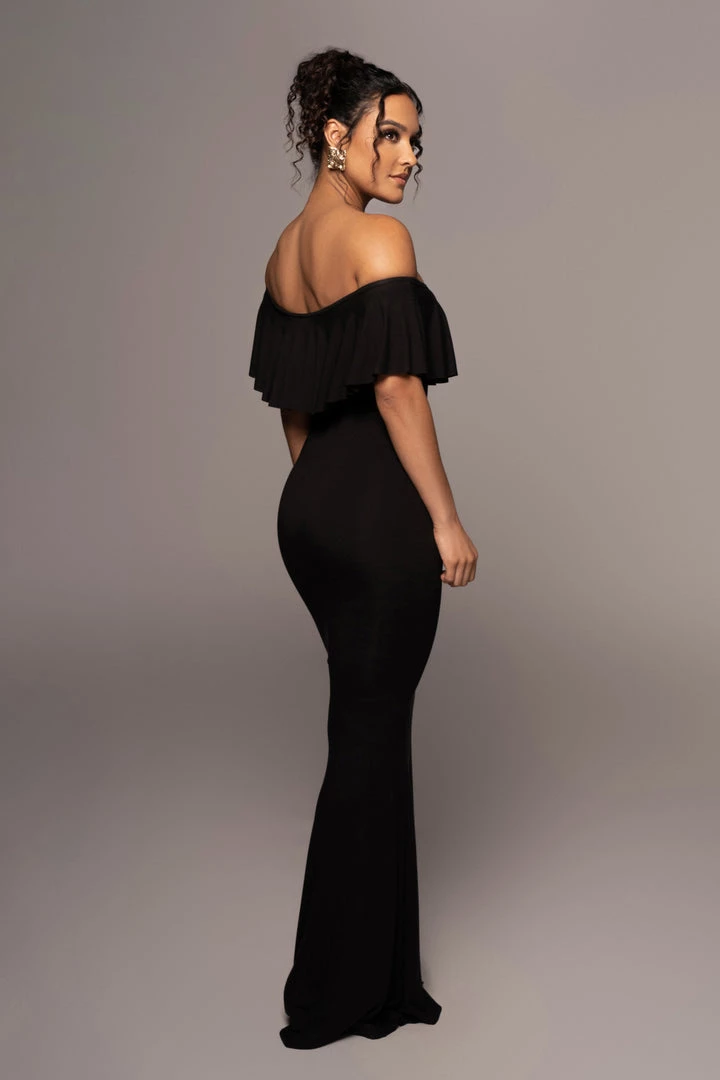 JLUXLABEL NEW ARRIVALS BLACK ESTELLE RUFFLED MAXI DRESS 7 JLUXLABEL NEW ARRIVALS BLACK ESTELLE RUFFLED MAXI DRESS