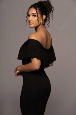 JLUXLABEL NEW ARRIVALS BLACK ESTELLE RUFFLED MAXI DRESS 14 JLUXLABEL NEW ARRIVALS BLACK ESTELLE RUFFLED MAXI DRESS