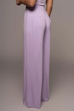 JLUXLABEL NEW ARRIVALS JLUXBASIX Lilac Devyn Wide Leg Pants