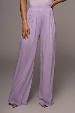 JLUXLABEL NEW ARRIVALS JLUXBASIX Lilac Devyn Wide Leg Pants
