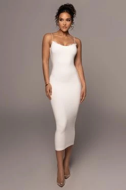 JLUXLABEL IVORY COLETTE MIDI DRESS NEW ARRIVALS