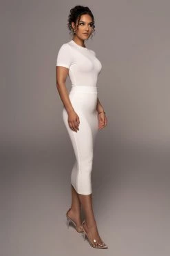 JLUXLABEL IVORY LEILAH MIDI SKIRT