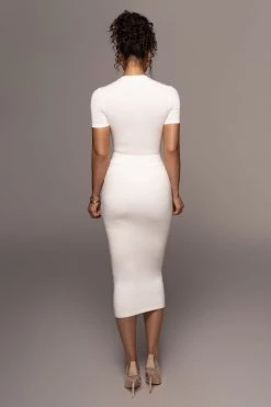 JLUXLABEL IVORY LEILAH MIDI SKIRT