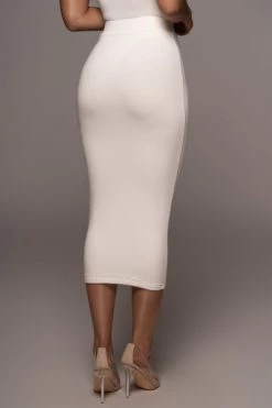 JLUXLABEL IVORY LEILAH MIDI SKIRT