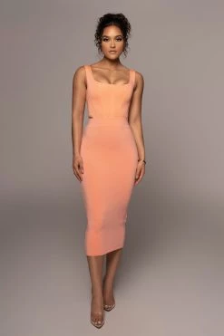 JLUXLABEL PEACH LEILAH MIDI SKIRT NEW ARRIVALS