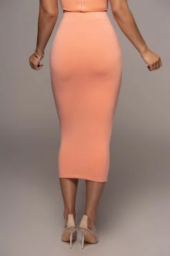 JLUXLABEL PEACH LEILAH MIDI SKIRT NEW ARRIVALS
