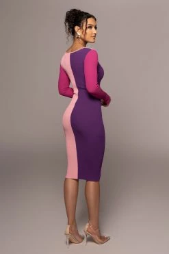 JLUXLABEL FUCHSIA VIRA LACE UP DRESS