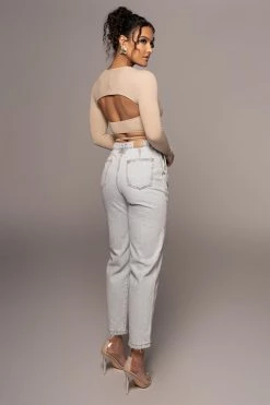 JLUXLABEL TAUPE BAD AT LOVE TOP