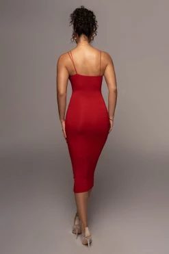 JLUXLABEL BACK IN JLUXBASIX RED RORY DIAGONAL STRAP DRESS