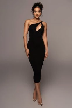 JLUXLABEL NOIR LEILAH MIDI SKIRT