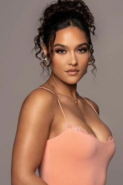 JLUXLABEL NEW ARRIVALS PEACH COLETTE MIDI DRESS