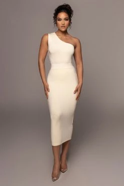 JLUXLABEL BUTTERCREAM LEILAH MIDI SKIRT