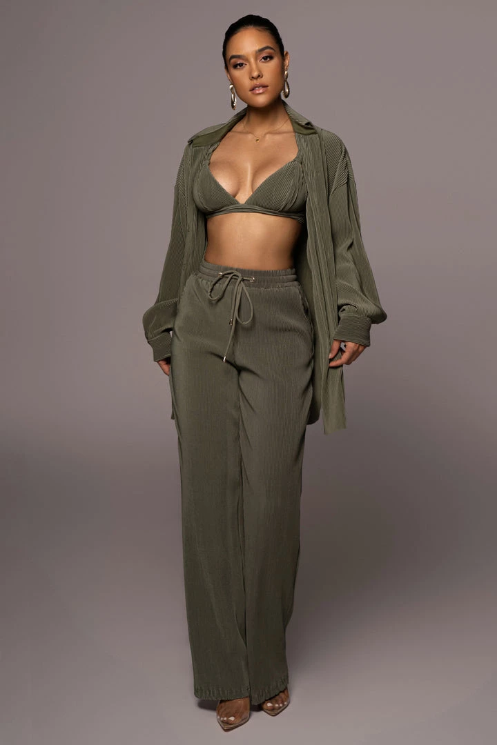 JLUXLABEL OLIVE DINA BUTTON DOWN TOP 3 JLUXLABEL OLIVE DINA BUTTON DOWN TOP