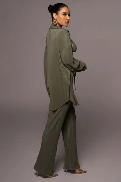 JLUXLABEL OLIVE DINA BUTTON DOWN TOP 21 JLUXLABEL OLIVE DINA BUTTON DOWN TOP