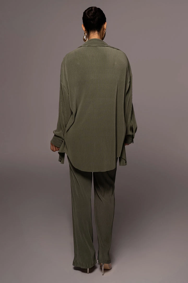 JLUXLABEL OLIVE DINA BUTTON DOWN TOP 13 JLUXLABEL OLIVE DINA BUTTON DOWN TOP