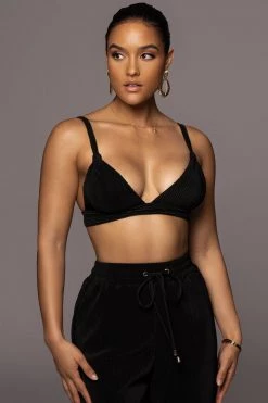 JLUXLABEL NOIR GOING STEADY BRALETTE TOP