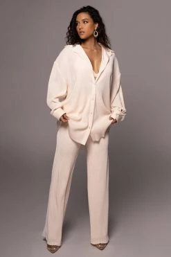 JLUXLABEL BUTTERCREAM DINA BUTTON DOWN TOP