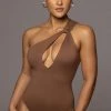 JLUXLABEL NEW ARRIVALS PECAN PRISCILLA KEYHOLE BODYSUIT