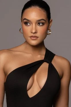 JLUXLABEL BLACK PRISCILLA KEYHOLE BODYSUIT NEW ARRIVALS