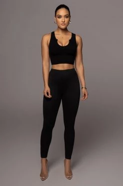 JLUXLABEL JLUXBASIX Black Soft Leggings NEW ARRIVALS