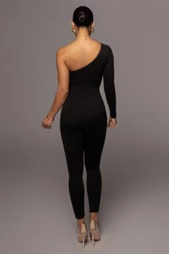 JLUXLABEL BLACK SAIKA KEYHOLE JUMPSUIT NEW ARRIVALS