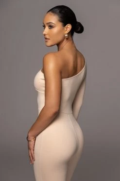 JLUXLABEL NEW ARRIVALS CREAM SAIKA KEYHOLE JUMPSUIT