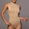 JLUXLABEL JLUXBASIX TAN CIELA HIGH NECK BODYSUIT NEW ARRIVALS