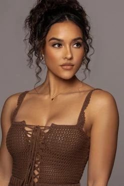 JLUXLABEL NEW ARRIVALS CHOCOLATE FIRA CROCHET SET