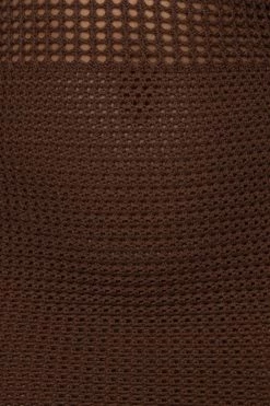 JLUXLABEL CHOCOLATE ARUBA CROCHET MINI DRESS NEW ARRIVALS