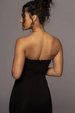 JLUXLABEL NEW ARRIVALS BLACK CELENA MAXI DRESS