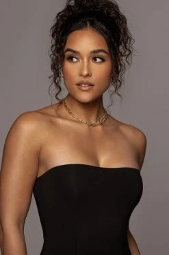 JLUXLABEL NEW ARRIVALS BLACK CELENA MAXI DRESS