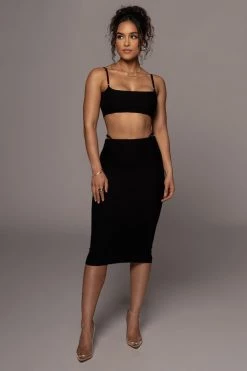 JLUXLABEL NEW ARRIVALS BLACK FINE ROMANCE TWO PIECE SET